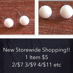 NEW 6mm White Ball Stud Earrings